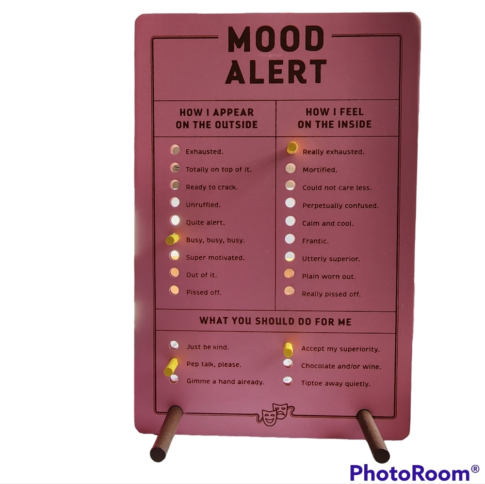 NWOT Mood alert peg board